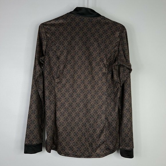 Espoir Equestrian Womens Mosiac Dark Everyday Quarter Zip Riding Shirt L New - Picture 2 of 12
